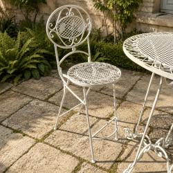 Romantic garden bistro set with high table and folding chairs