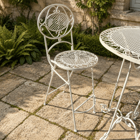 Romantic garden bistro set with high table and folding chairs