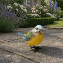 Mésange bleue décorative en résine à poser