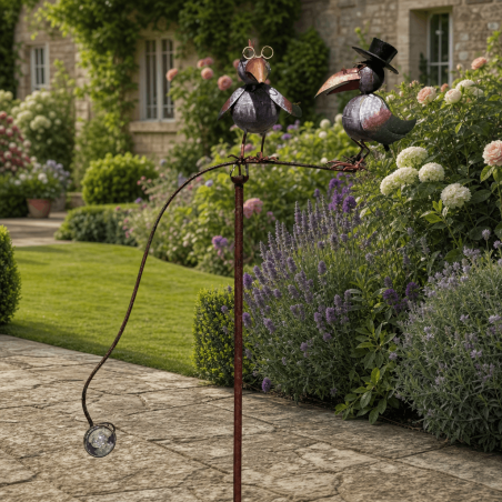Balancing Garden Mobile with Two Crows – 168 cm