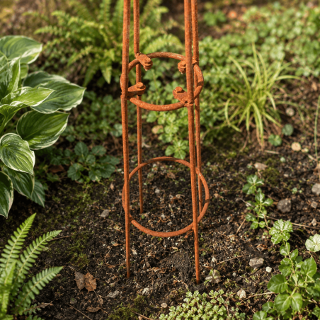 Obélisque tuteur de jardin en métal effet rouille – 150 ou 237 cm