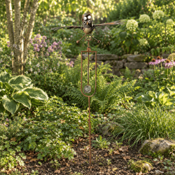 Mobile de jardin chouette aviateur à balancier – ailes mobiles