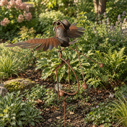 Mobile de jardin chouette aviateur à balancier – ailes mobiles