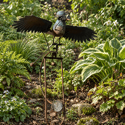 Mobile de jardin oiseau aviateur à balancier – ailes mobiles