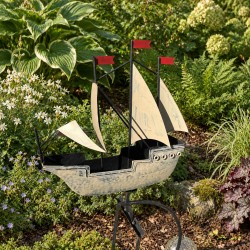 Mobile de jardin voilier à balancier en métal – H 144 cm