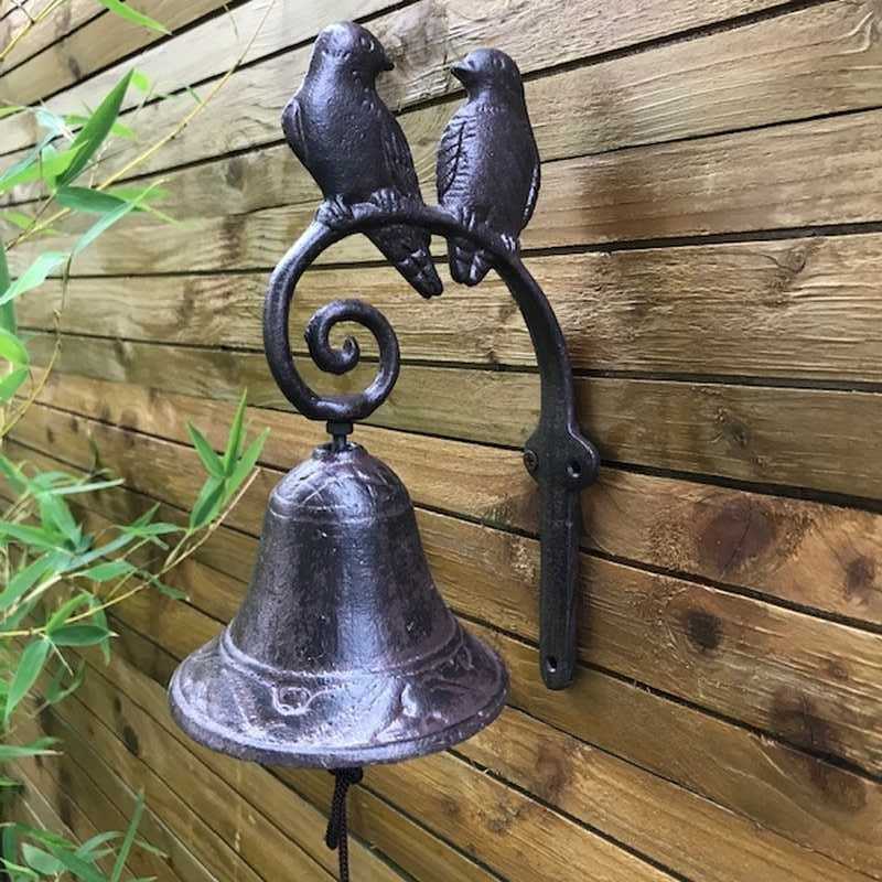Cast Iron Bell with Bird Couple