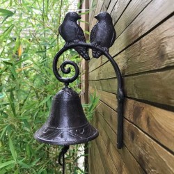 Cast Iron Bell with Bird Couple Design