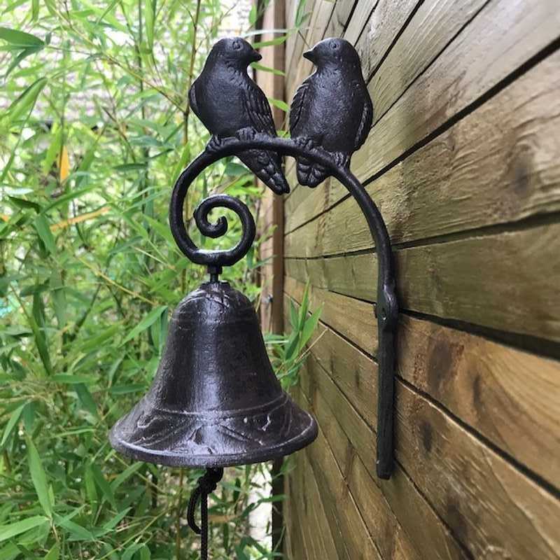 Cast Iron Bell with Bird Couple Design