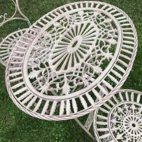 Brown Patinated Bistro Garden Set in Iron and Cast Iron – Top View