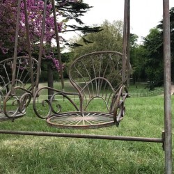 Comfortable Wrought Iron Garden Swing Seat