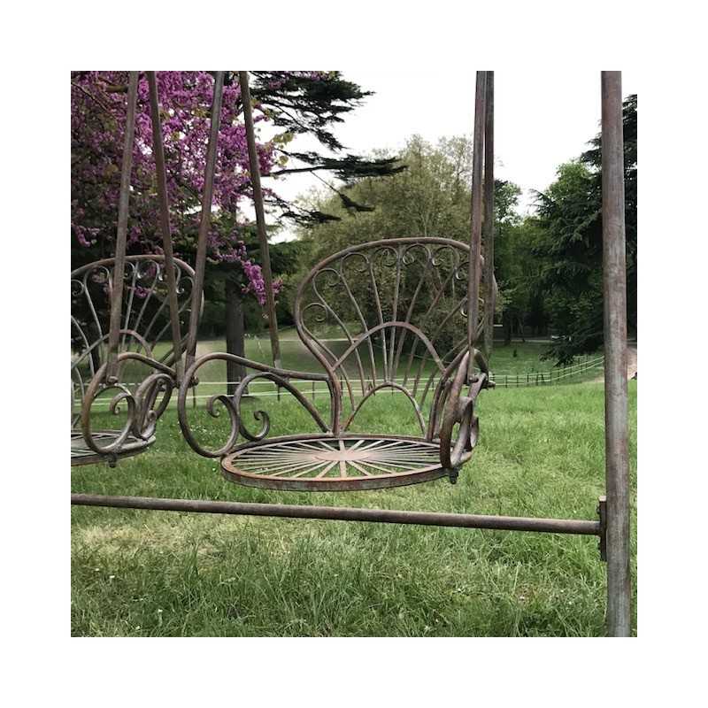 Comfortable Wrought Iron Garden Swing Seat