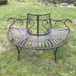 Half-Moon Bench in Patinated Brown Iron