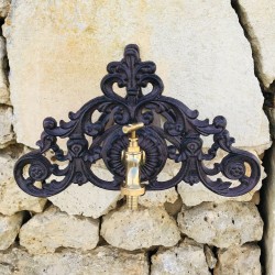 Wall-Mounted Hose Holder with Brass Faucet