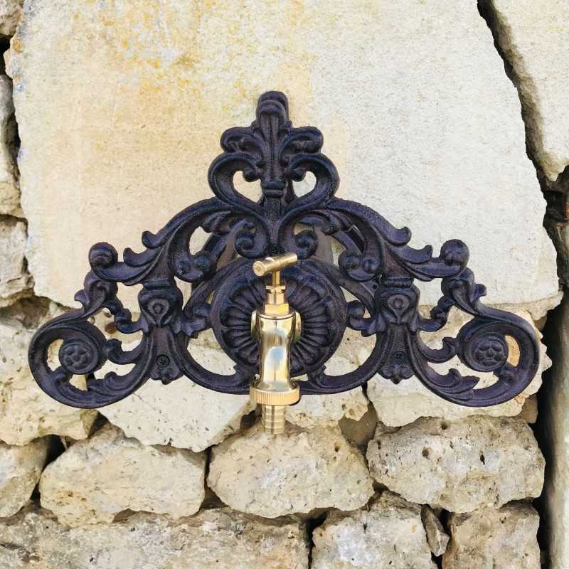 Wall-Mounted Hose Holder with Brass Faucet