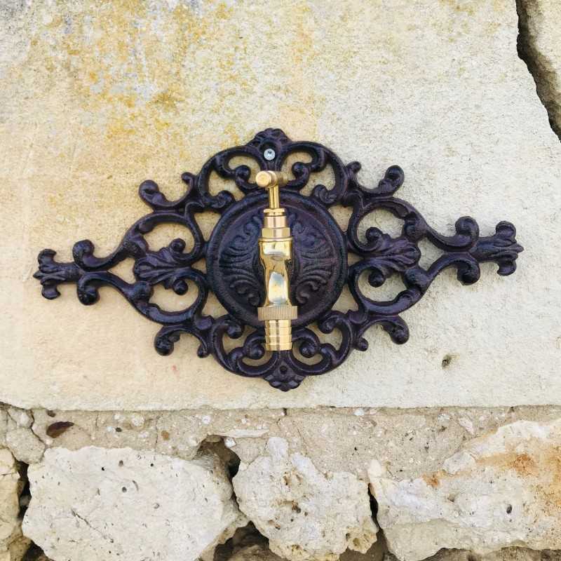 Cast Iron Wall Light with Brass Tap