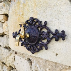 Cast Iron Wall Light with Brass Tap