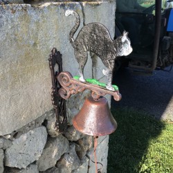 Large Cast Iron Door Bell H 45cm Black Cat Design €54.90 LEZARD DU JARDIN