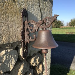 Large Cast Iron Door Bell H 34cm Arabesque Design