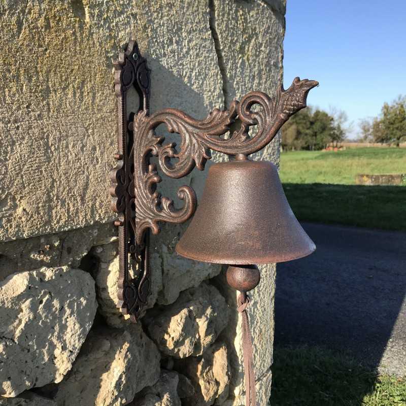 Large Cast Iron Door Bell H 34cm Arabesque Design