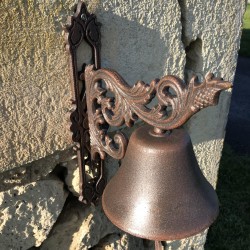Large Cast Iron Door Bell H 34cm Arabesque Design