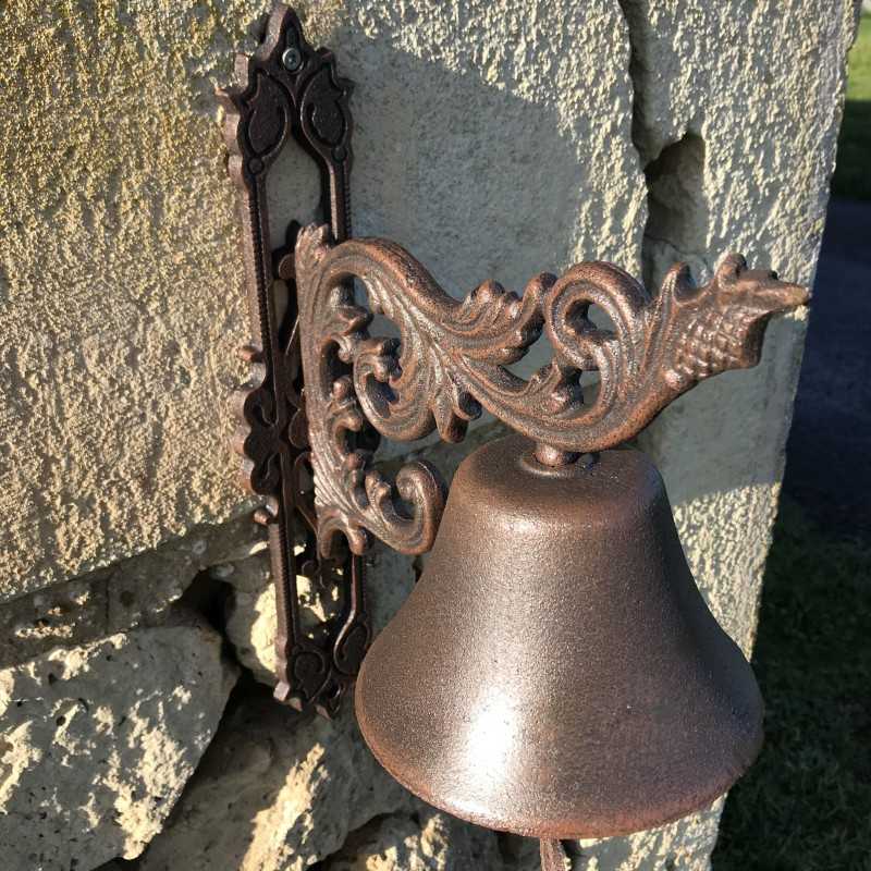 Large Cast Iron Door Bell H 34cm Arabesque Design