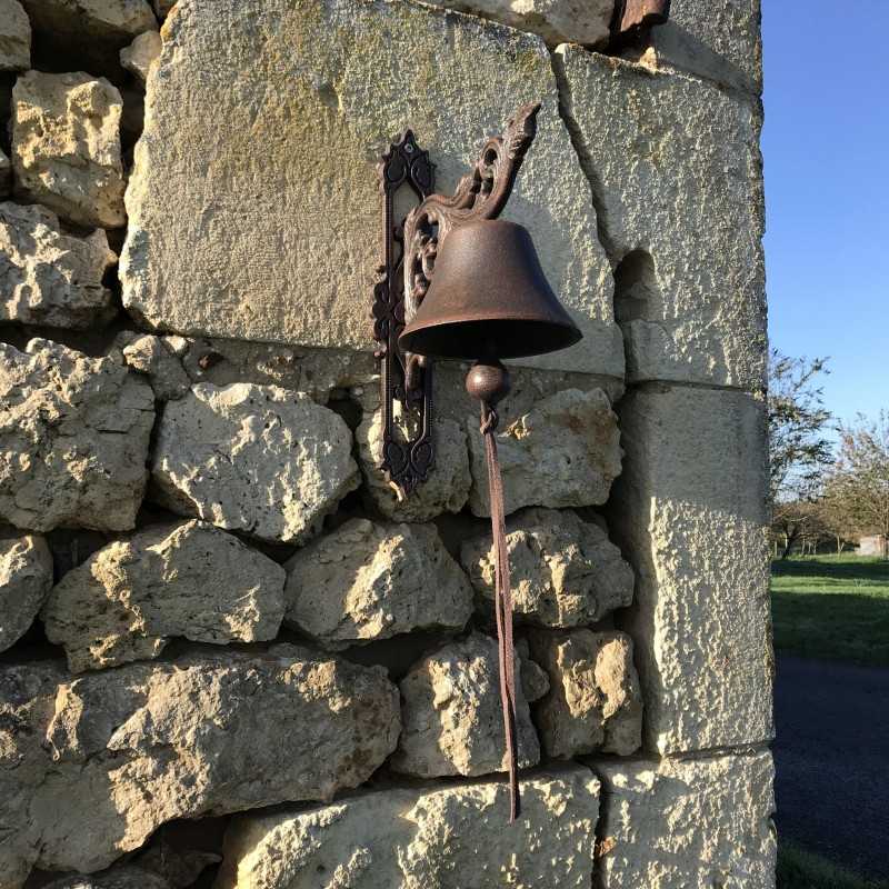 Large Cast Iron Door Bell H 34cm Arabesque Design