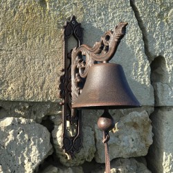 Large Cast Iron Door Bell H 34cm Arabesque Design