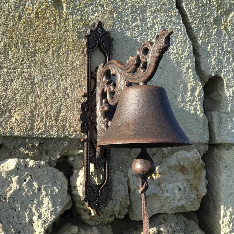 Large Cast Iron Door Bell H 34cm Arabesque Design