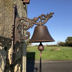 Large Cast Iron Door Bell H 34cm Arabesque Design