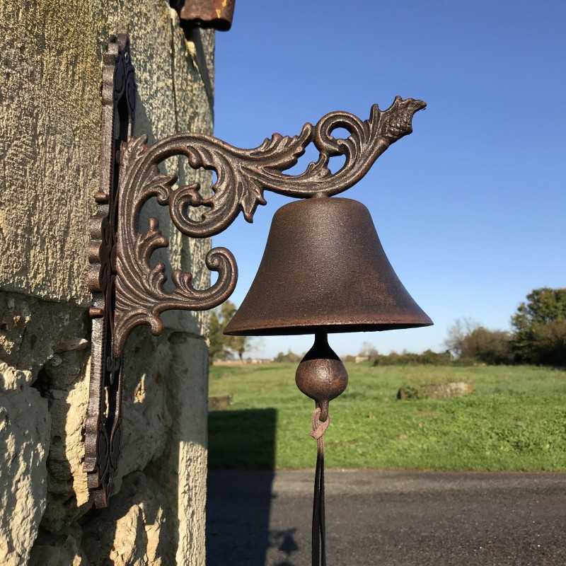 Large Cast Iron Door Bell H 34cm Arabesque Design