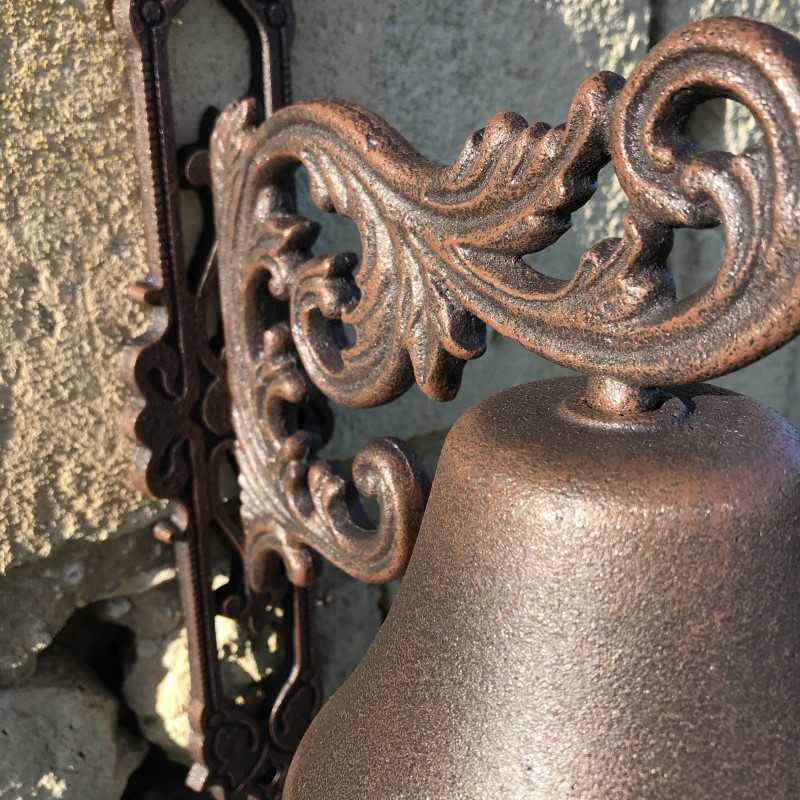 Large Cast Iron Door Bell H 34cm Arabesque Design