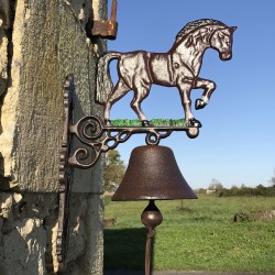Large Cast-Iron Door Bell, H 45 cm, Horse Design