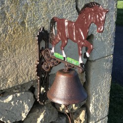 Large Cast-Iron Door Bell, H 45 cm, Horse Design