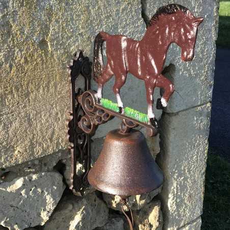 Large Cast-Iron Door Bell, H 45 cm, Horse Design