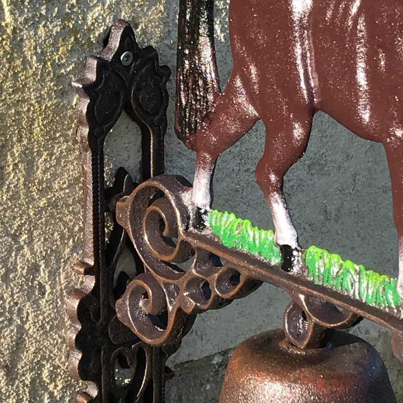 Large Cast-Iron Door Bell, H 45 cm, Horse Design