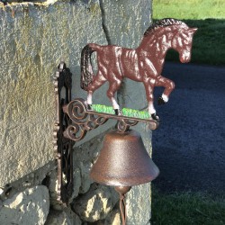 Large Cast-Iron Door Bell, H 45 cm, Horse Design