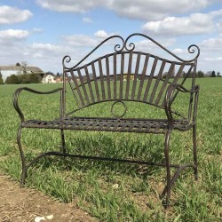 Arabesque wrought-iron garden bench