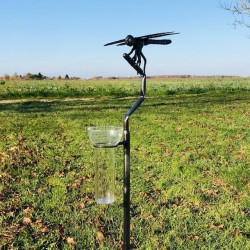 Stainless steel garden décor, high-end rain gauge, garden lizard