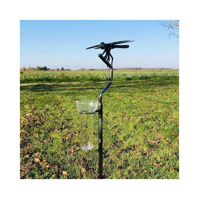 Stainless steel garden décor, high-end rain gauge, garden lizard