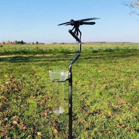 Stainless steel garden décor, high-end rain gauge, garden lizard