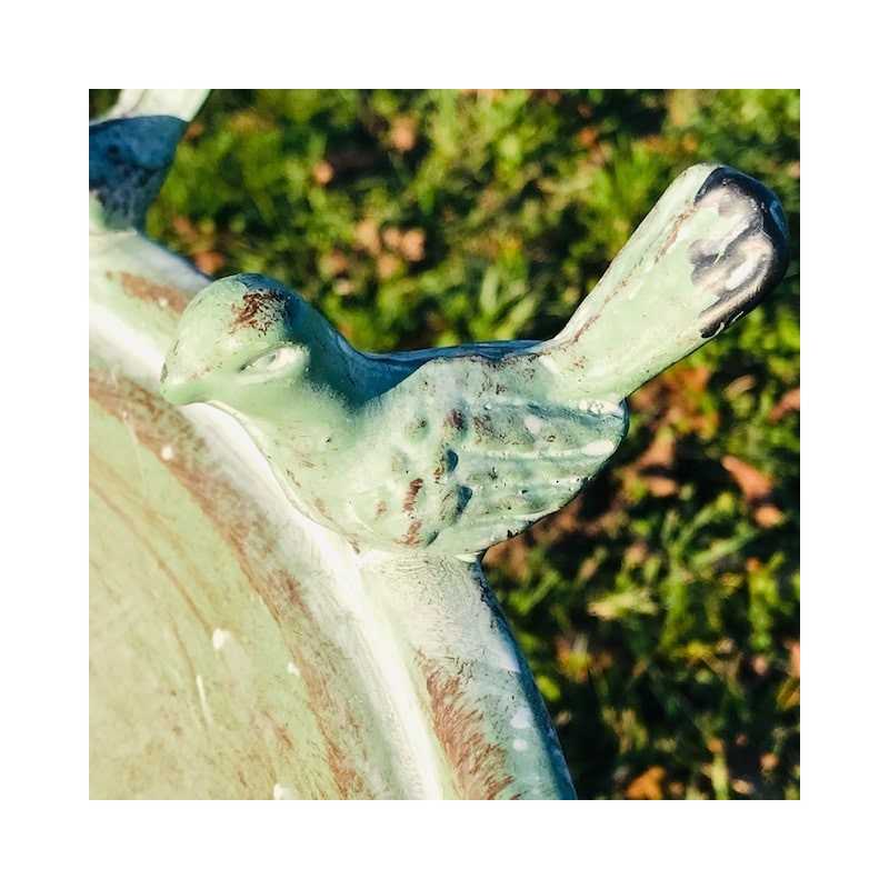 Magnificent Metal Bird Bath Feeder, 76 cm Tall, Close-Up View