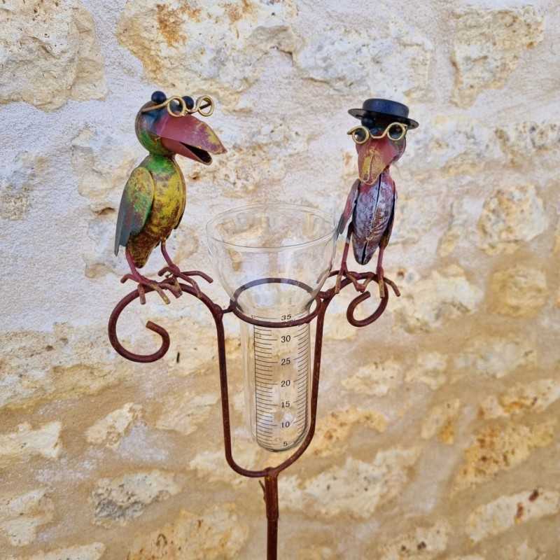 Graduated 129 cm crow rain gauge garden decoration