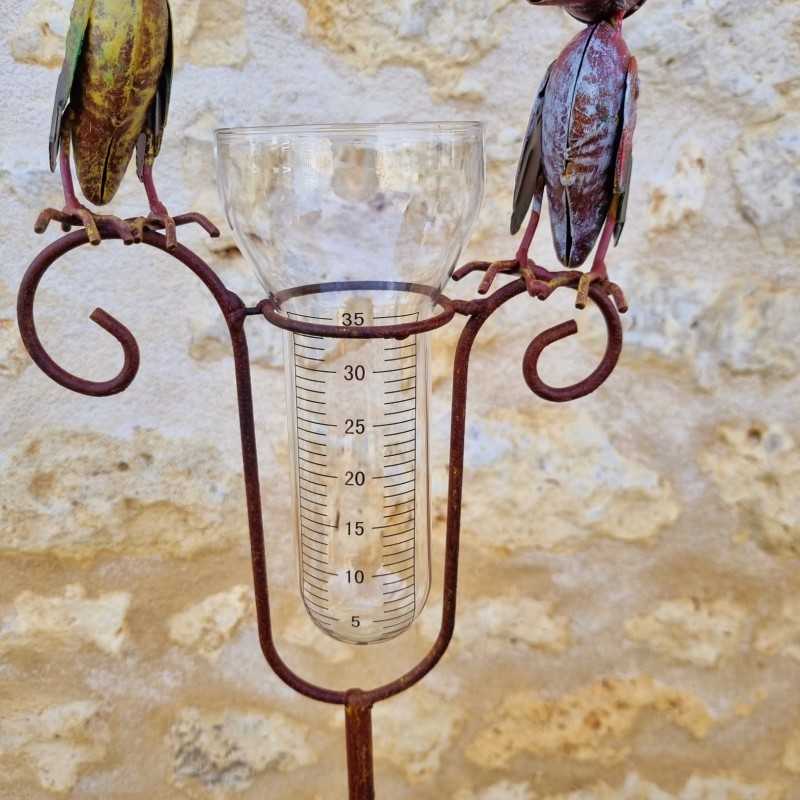 Graduated 129 cm crow rain gauge garden decoration