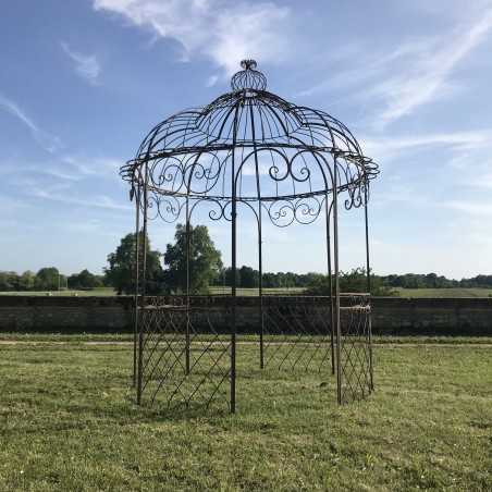 Brown iron garden pergola gazebo pavilion