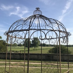 Brown Garden Iron Gloriette Pergola Kiosk