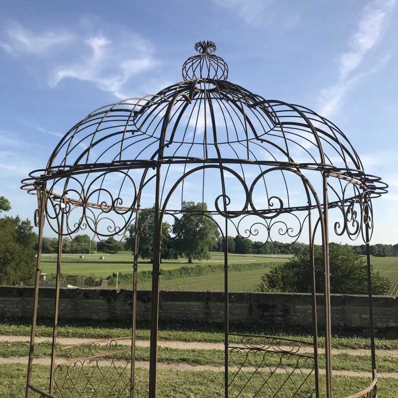 Brown iron garden gazebo pergola arbours
