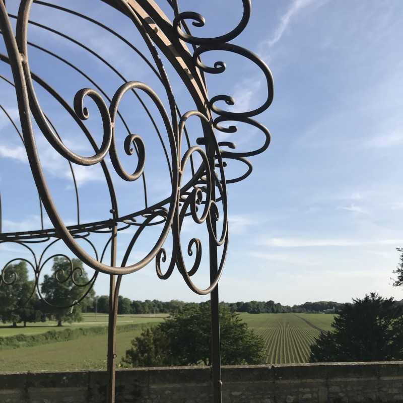 Brown iron garden pergola gazebo pavilion