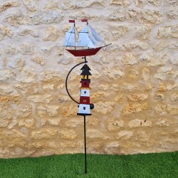 Full view of marine-themed decorative garden metal balance ornament