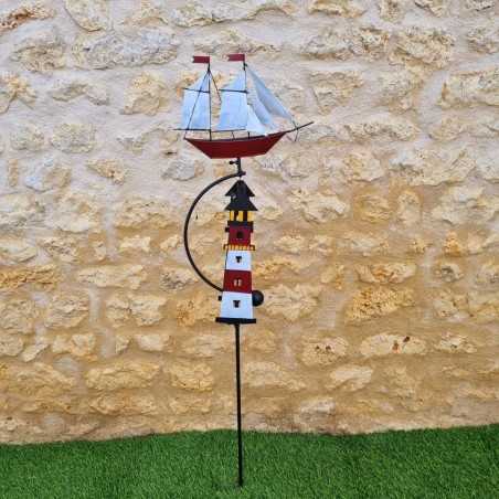 Full view of marine-themed decorative garden metal balance ornament