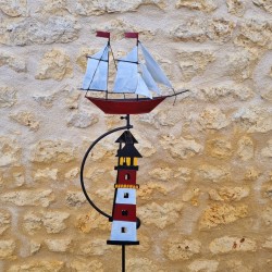 Marine-themed decorative garden balance ornament in metal